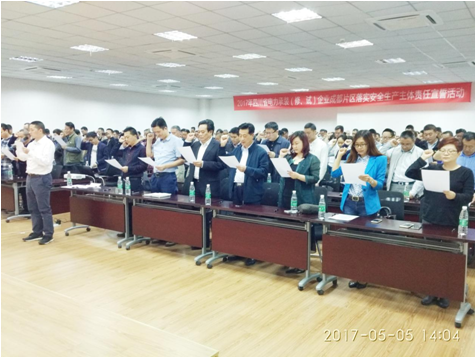 公司副总司理兼总工顾大东加入落实清静生产主体责任宣誓活动
