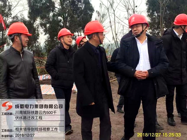 陈云总司理陪同国网四川电力磨练公司总司理白仕雄视察云内500千伏线路迁改工程