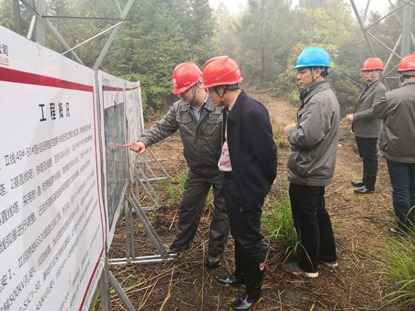 国网江西磨练公司总司理伍小生一行莅临500kV孔安一二线跨越迁改工程视察指导事情