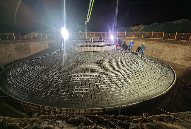 甘肃华池紫坊畔50MW风电项目风机基础浇筑所有完成